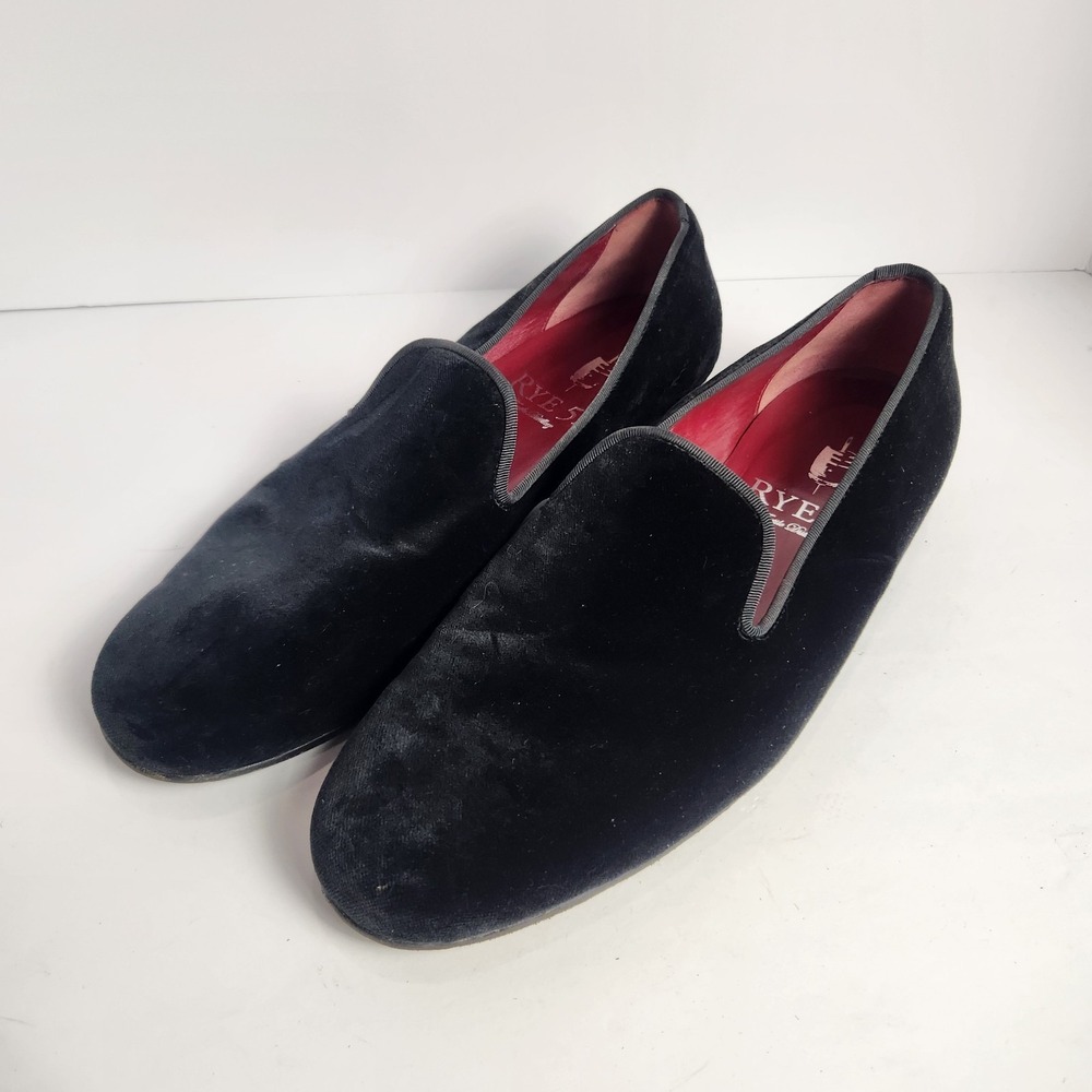 Rye 51 Men's Black Velvet Elegant Dress Loafers Size 13